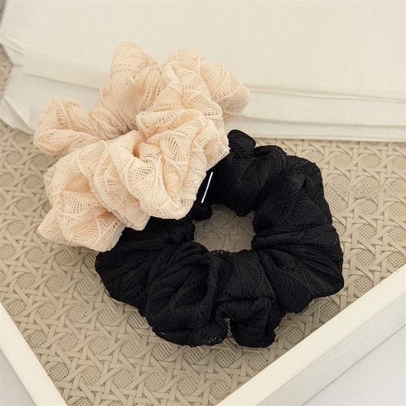 Women's Early Spring Hollow Lace Hairband, Elegant Ponytail Scrunchie Tie
