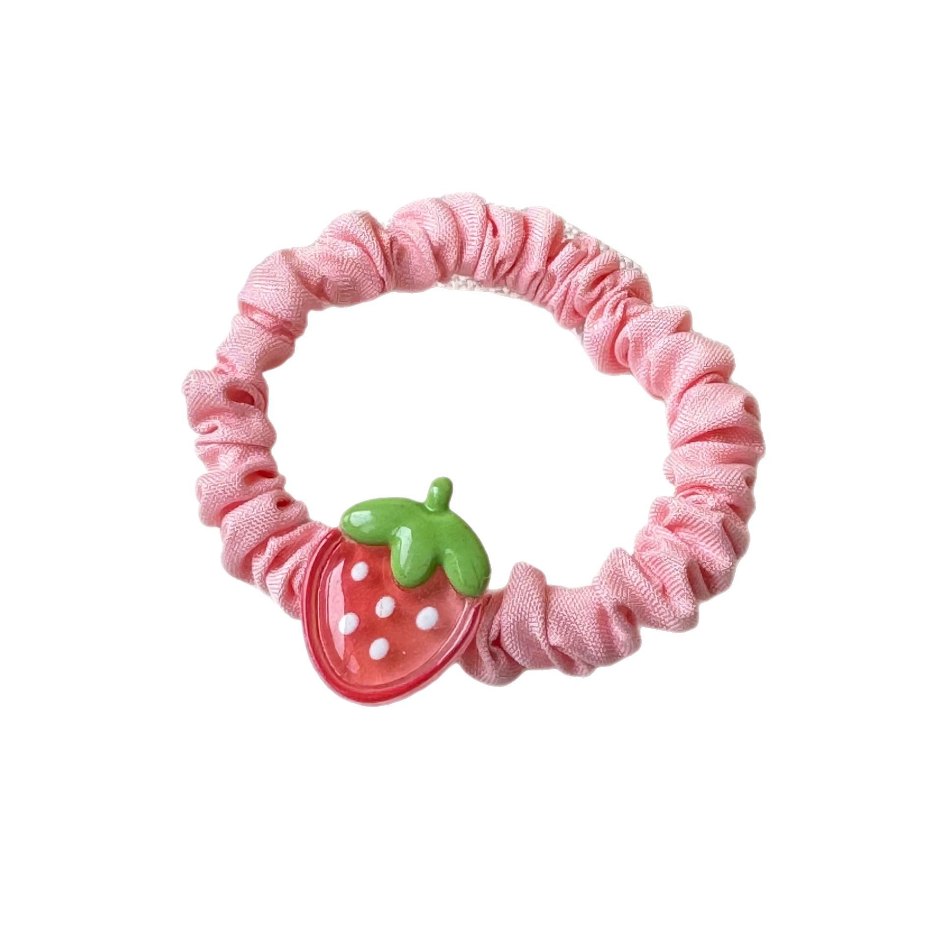 Girls High Elastic Resin Scrunchie Hair Tie Transparent Rose Red Fruit