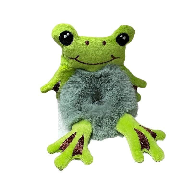 Women's Everyday Casual Plush Hair Tie Scrunchie Cute Cartoon Frog