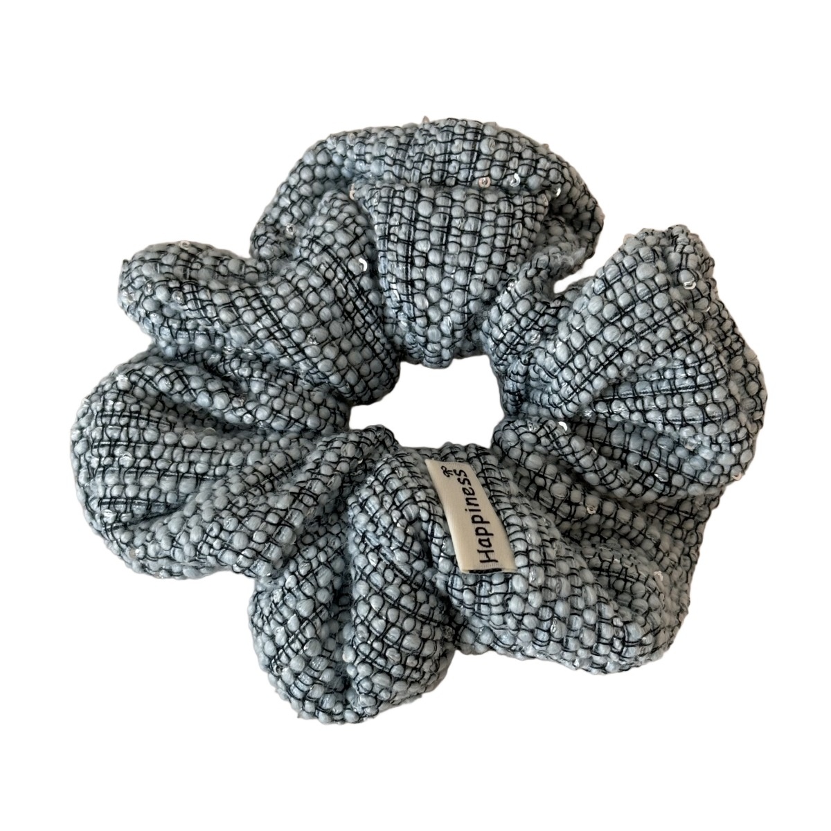 Women's Thick Tweed High Ponytail Hair Ties Autumn Winter Plaid