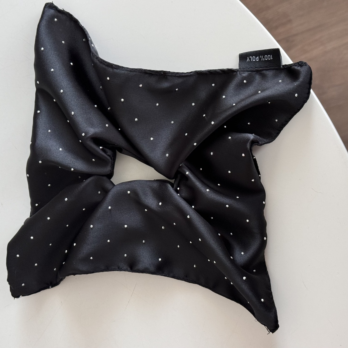 Women's Rhinestone Scarf Hair Ties Large Solid Fabric Square Hair Bands