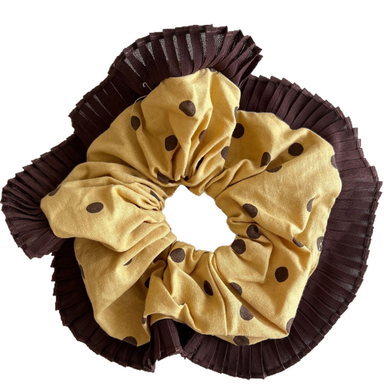 Women's Summer Satin French Retro Oversized Scrunchie Hair Tie Polka Dot