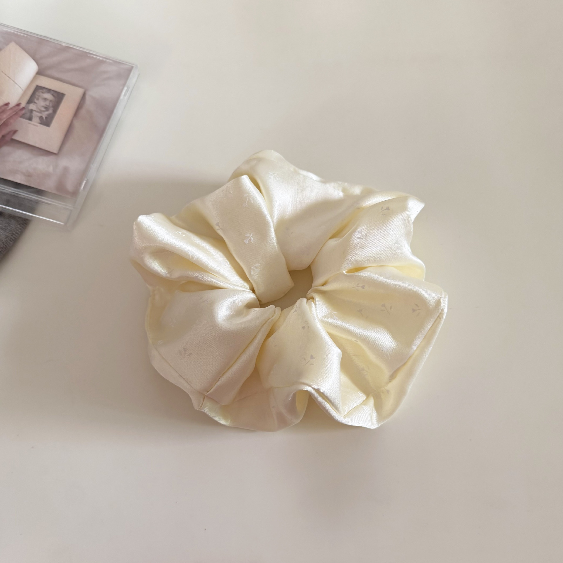 Women's Elegant Satin Hair Tie Daily Accessories Blue Ditsy Floral