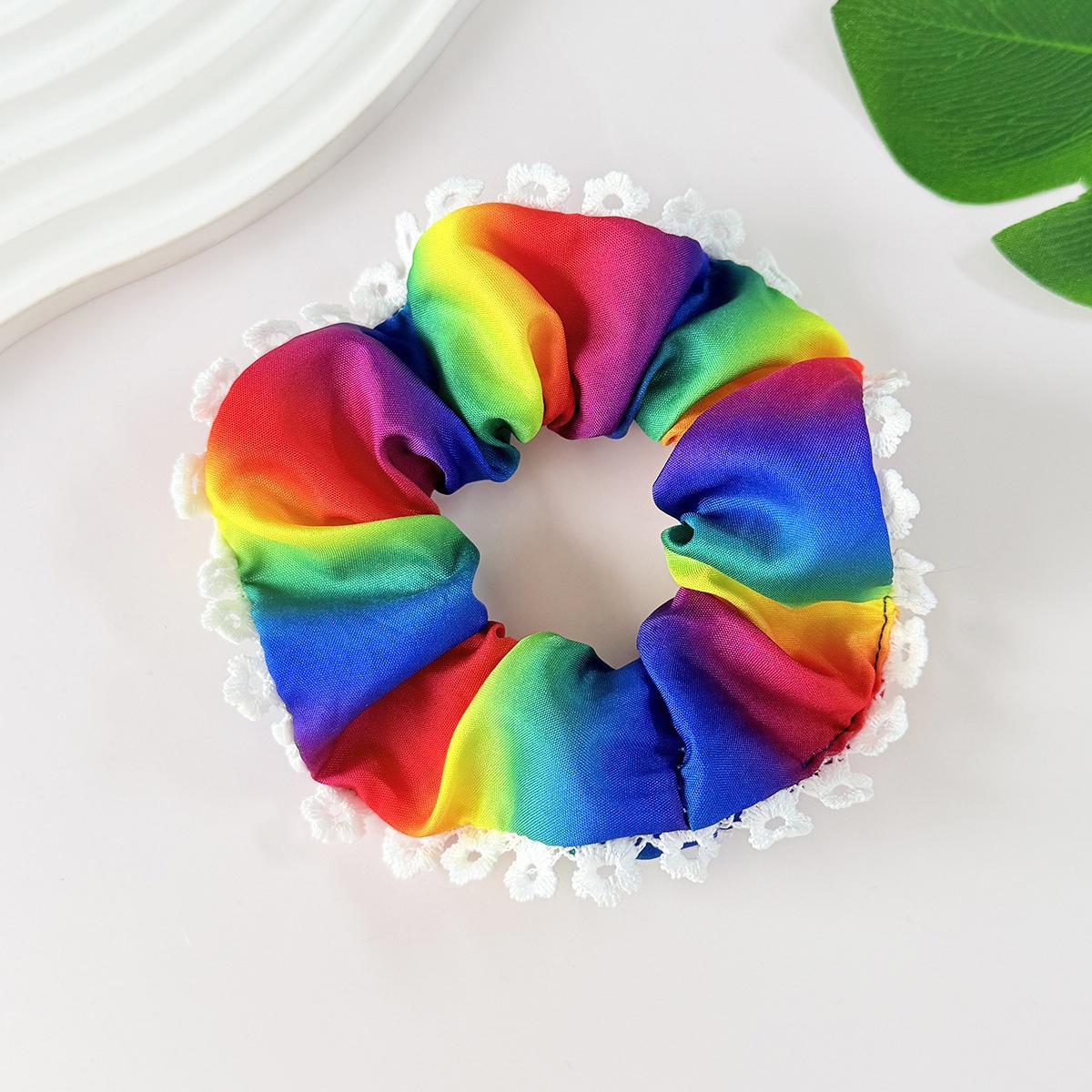 Women's Stylish All-Season Cloth Hair Tie Vibrant Rainbow Colors