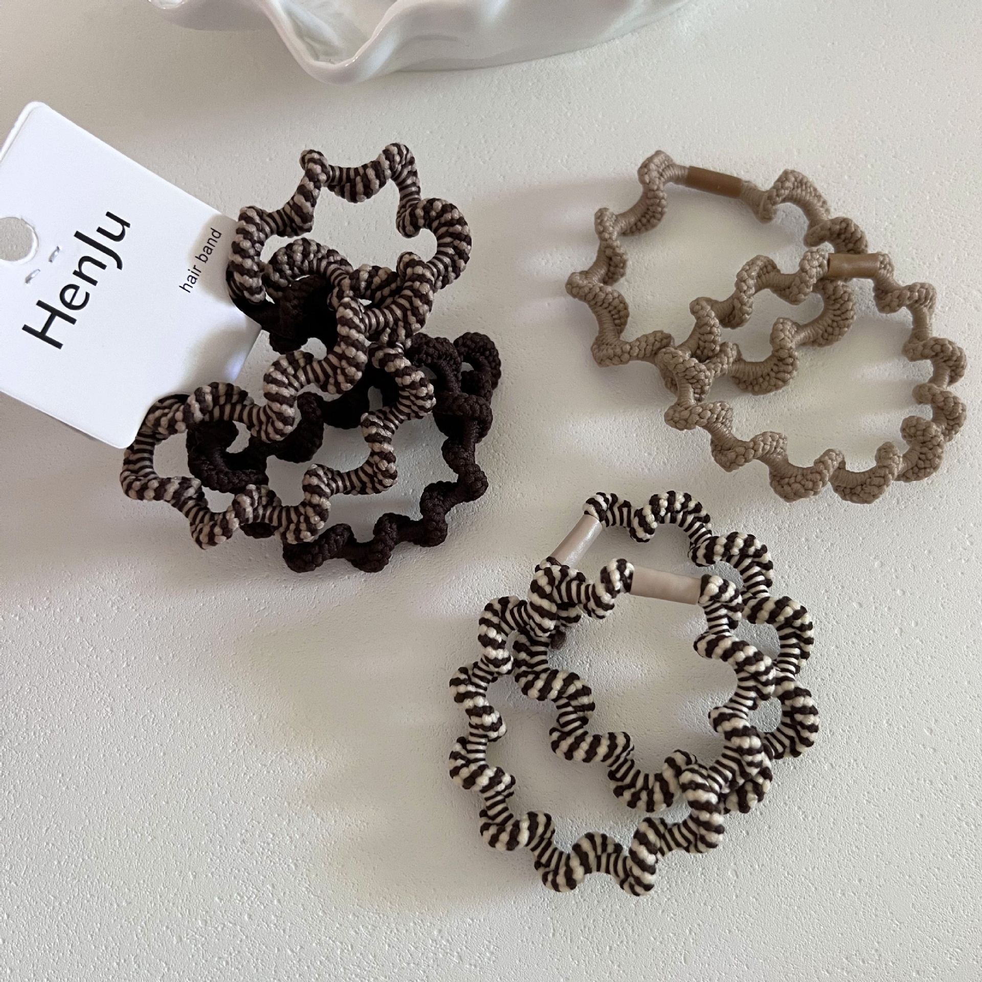 Women's Casual Polyester Hair Ties 4PCS Multi-functional Zebra Wave