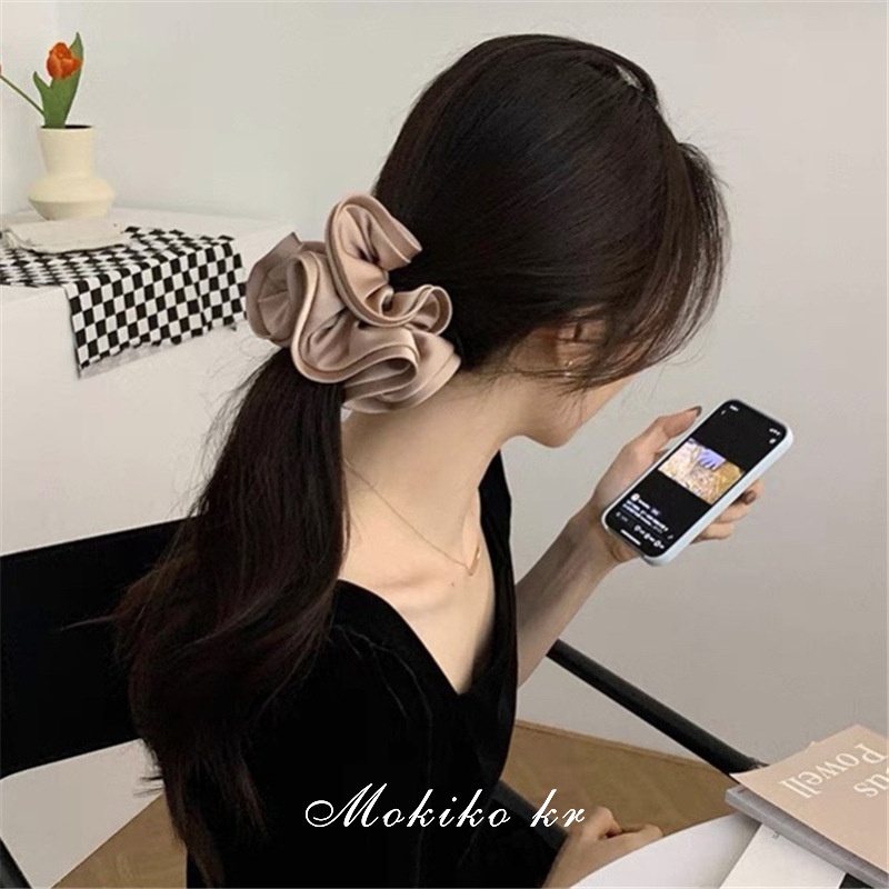 Women's Classic Holiday Cloth Hair Tie Ponytail Holder Solid Color