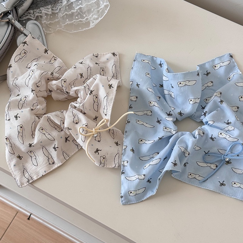 Women's Satin Scarf Elastic Hairband Handmade Hair Ring Multi-Color Bowknot