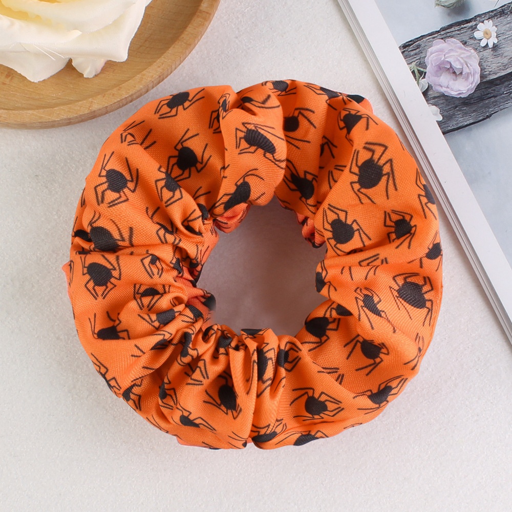 Women's Halloween Party Fabric Hair Scrunchies Colorful Skull Pattern
