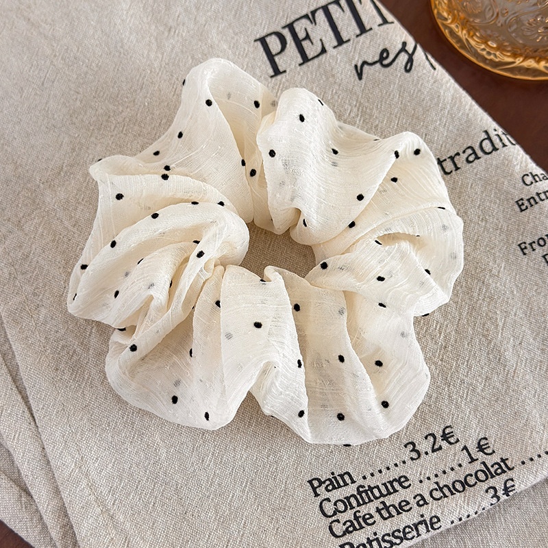 Women's Elegant Spring Summer French Style Cloth Hair Tie Polka Dots