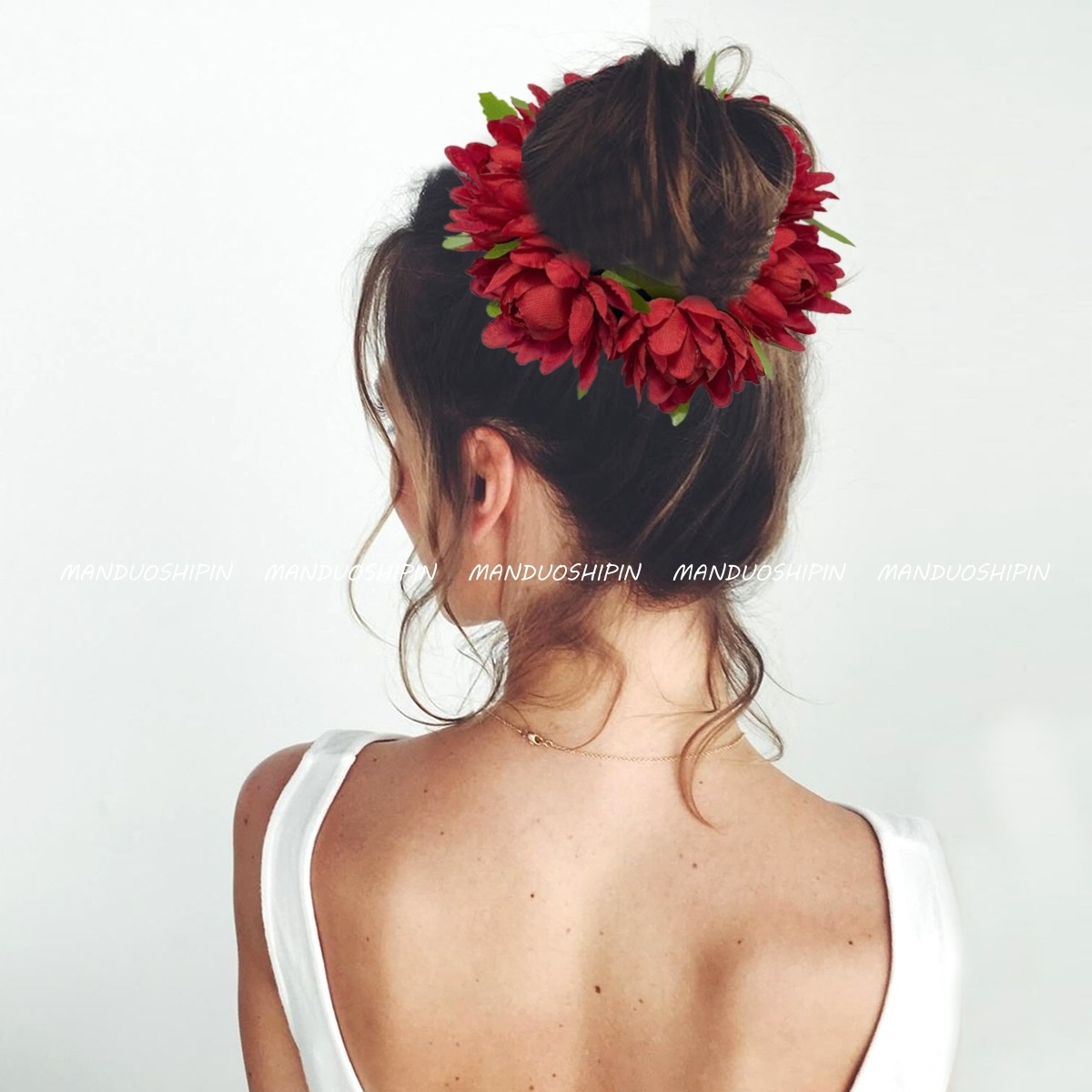 Women's Summer Beach Cloth Hair Tie Large Realistic Sunflower