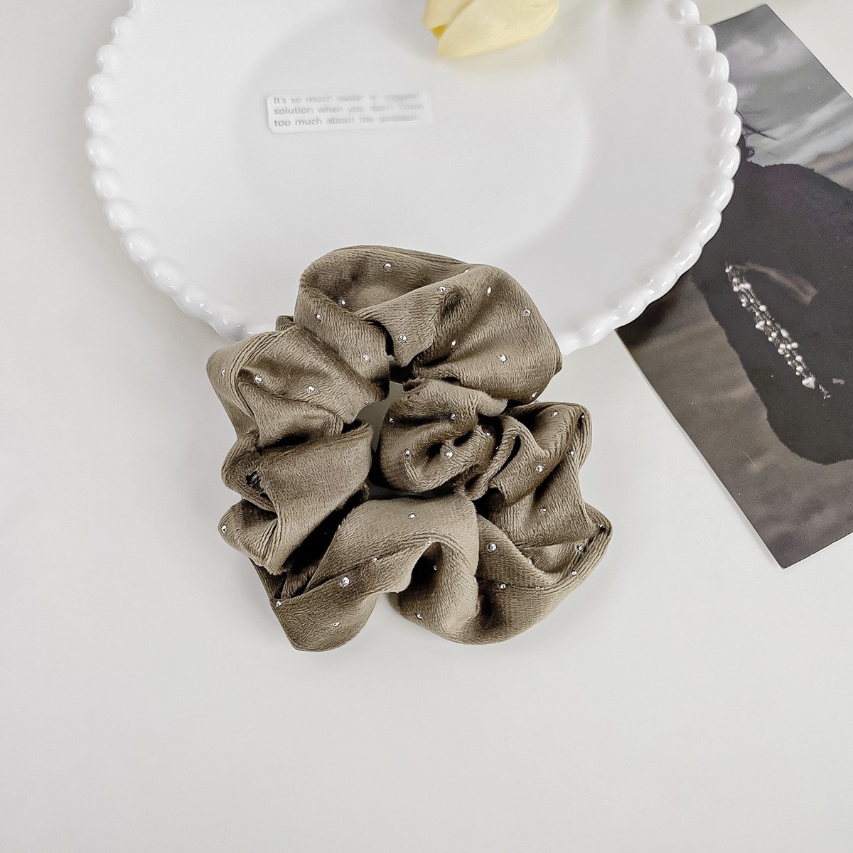 Women's Satin Elastic Hair Ties All Season Office Accessories Circle Pattern