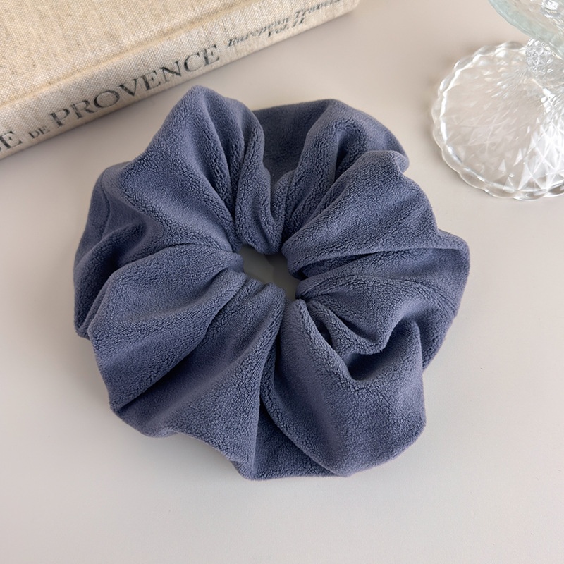 Women's Soft Towel Hair Drying Scrunchie Winter Casual Solid Color Tie