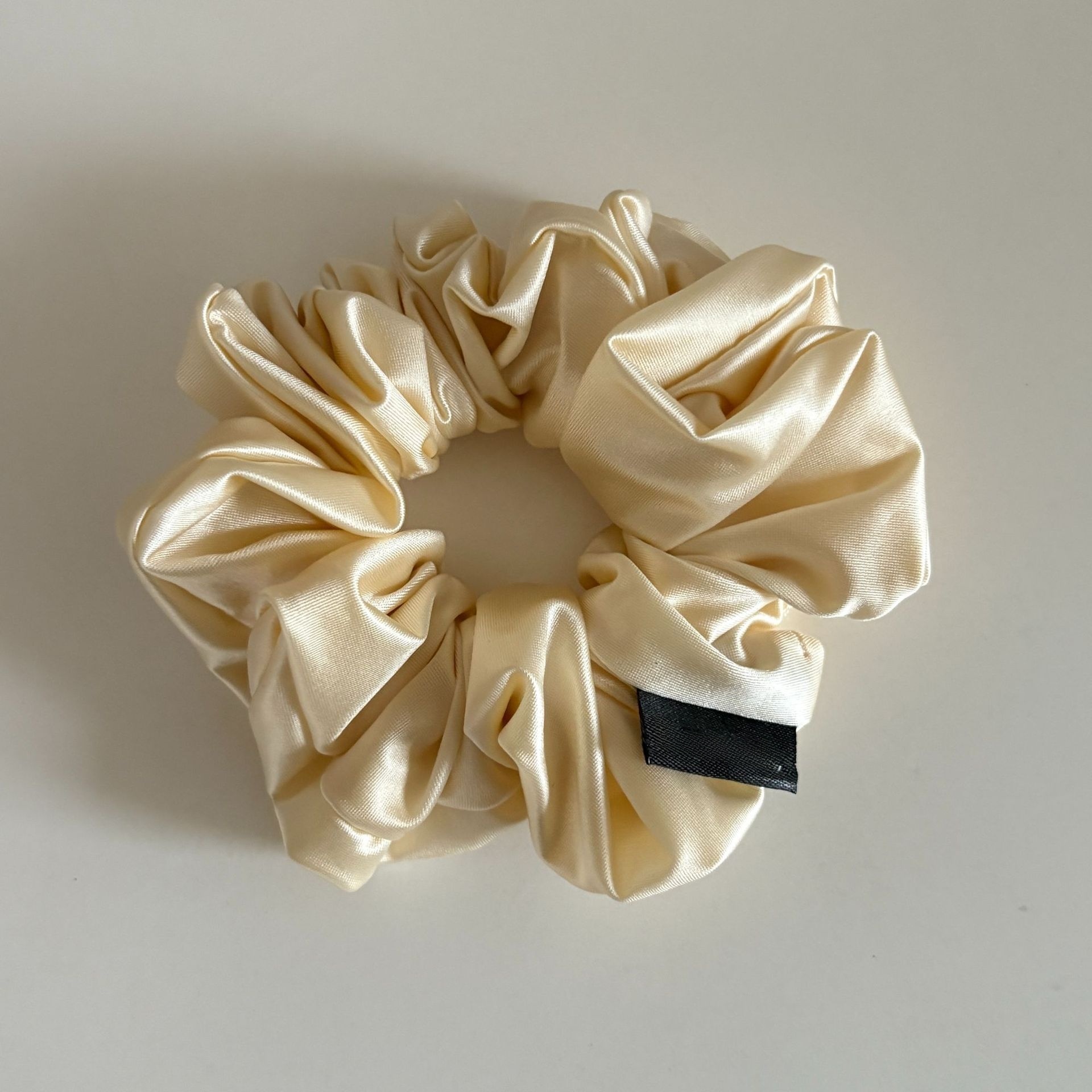 Women's Elegant Solid Color Satin Hair Tie, Chic Spring Accessory in Black
