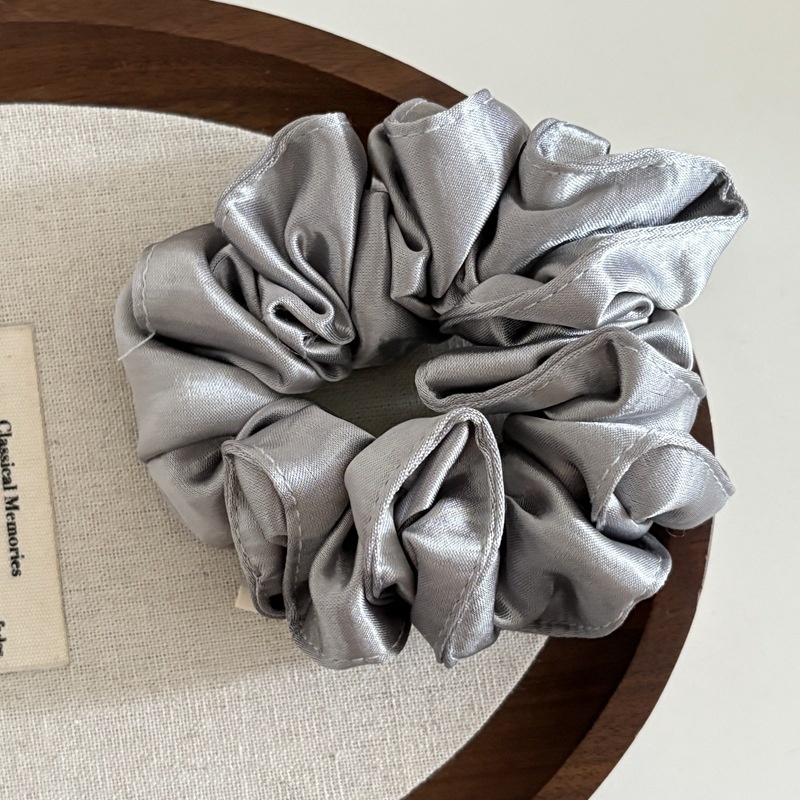 Women's Daily Shiny Satin Pleated Scrunchies Hair Ties Solid Color