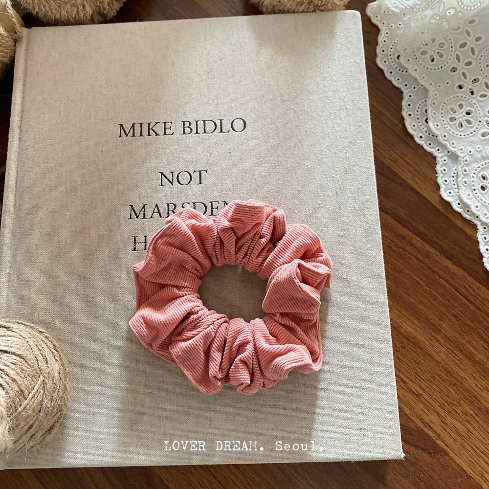 Women's Solid Blue Cloth Hair Tie, Simple Soft Fabric Scrunchie for Summer