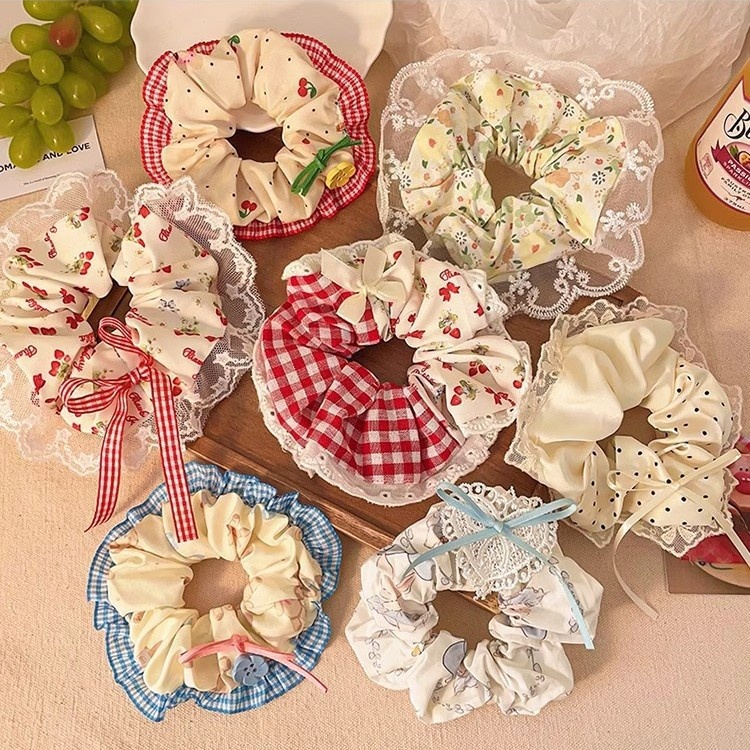 Women's Daily Cloth Lace Hair Tie Sweet Strawberry Floral Polka Dots