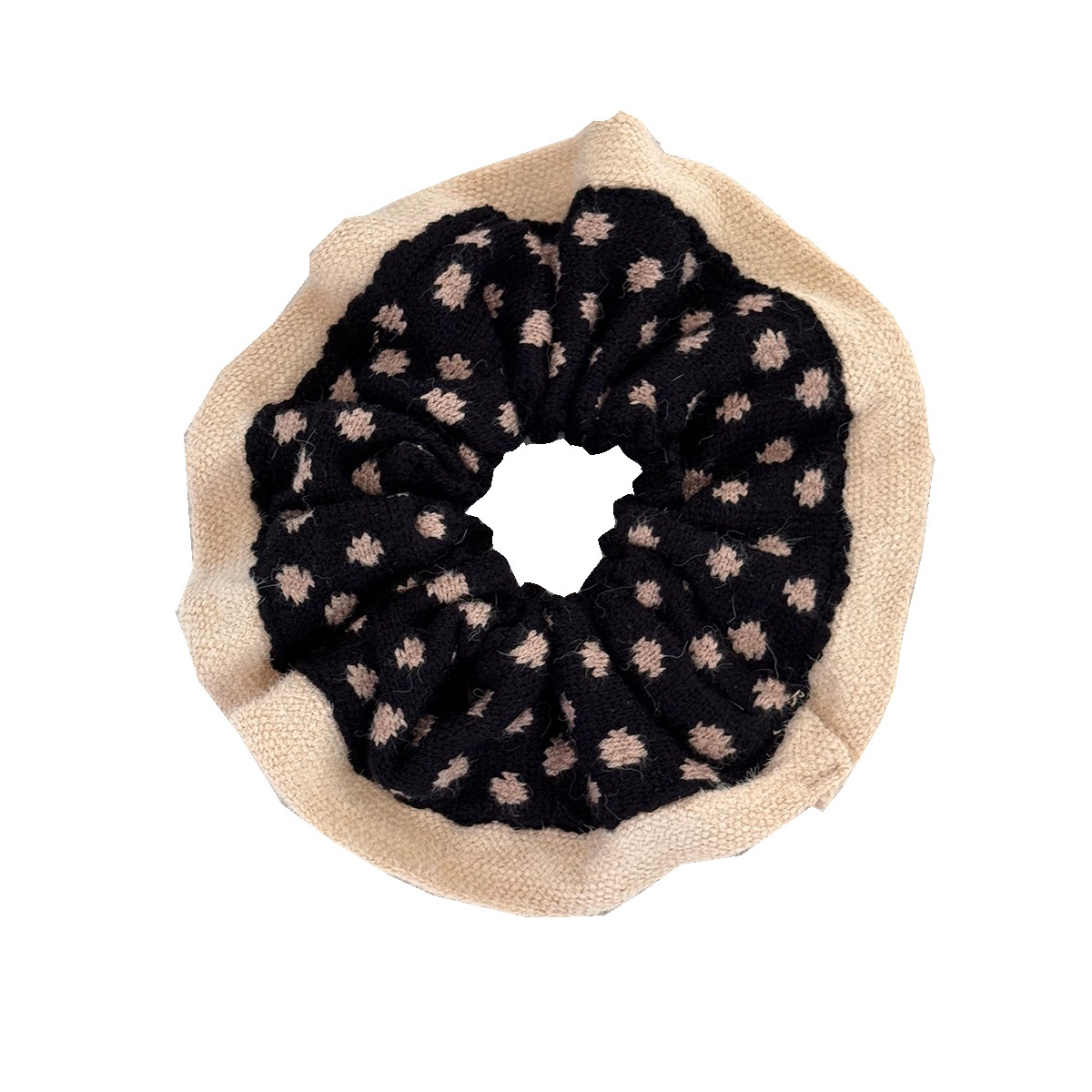 Girls' Retro Knitted Lace Large Bow Hair Ties Sweet Heart Winter Solid Colors