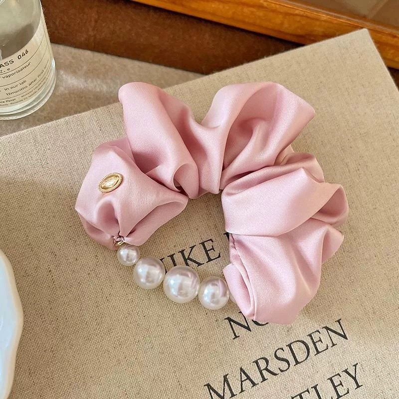 Women's Elegant Fabric Banquet Elastic Hair Band Solid Color