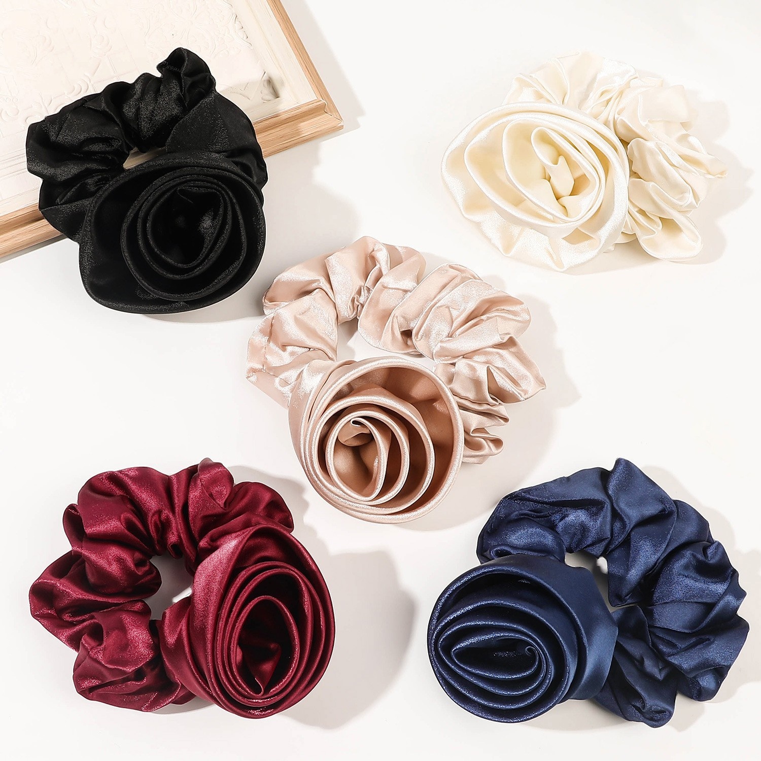 Women's Sweet Valentine Party Hair Tie Romantic Rose Flower Pattern