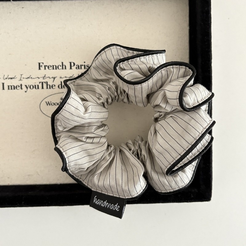 Women's Cloth Bubble Braid Hair Tie Everyday Accessory Pink Stripe