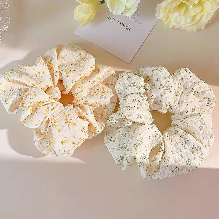 Women's Daily Highly Elastic Cloth Hair Scrunchie Fresh Floral