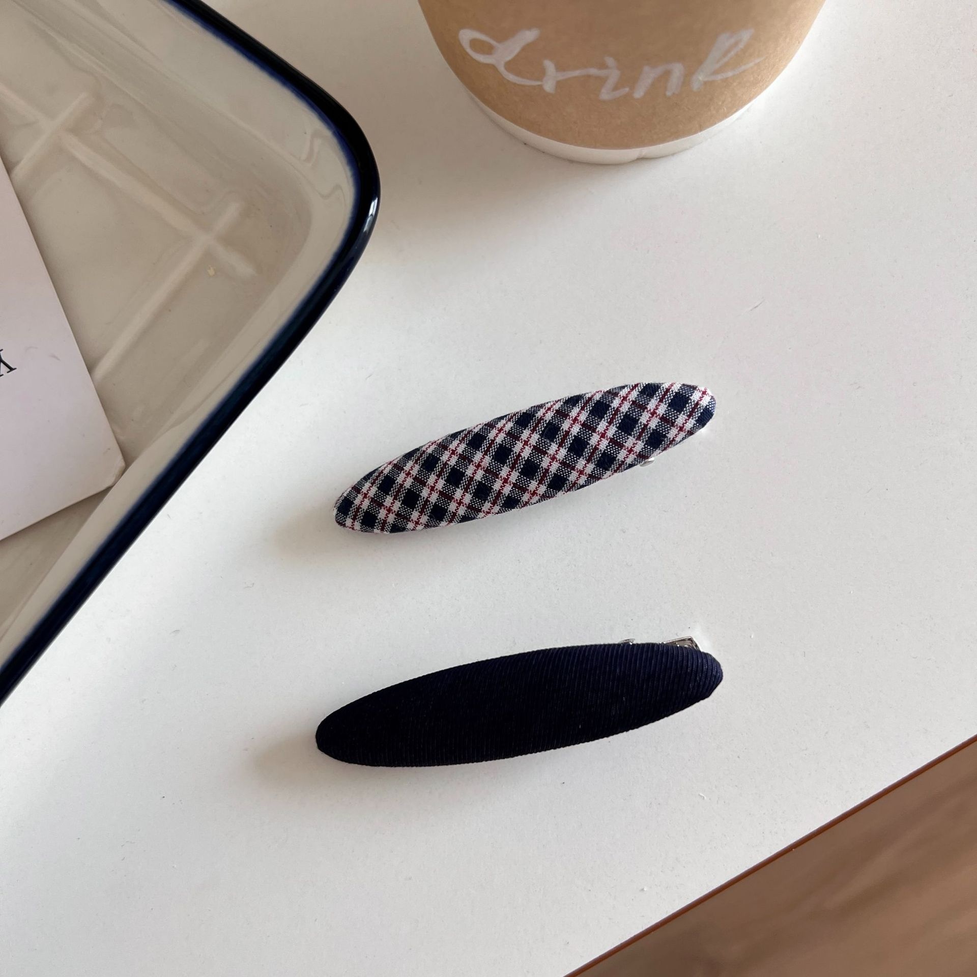 Women's Elegant Cloth Bow Hair Tie For Daily Wear Color Block Plaid