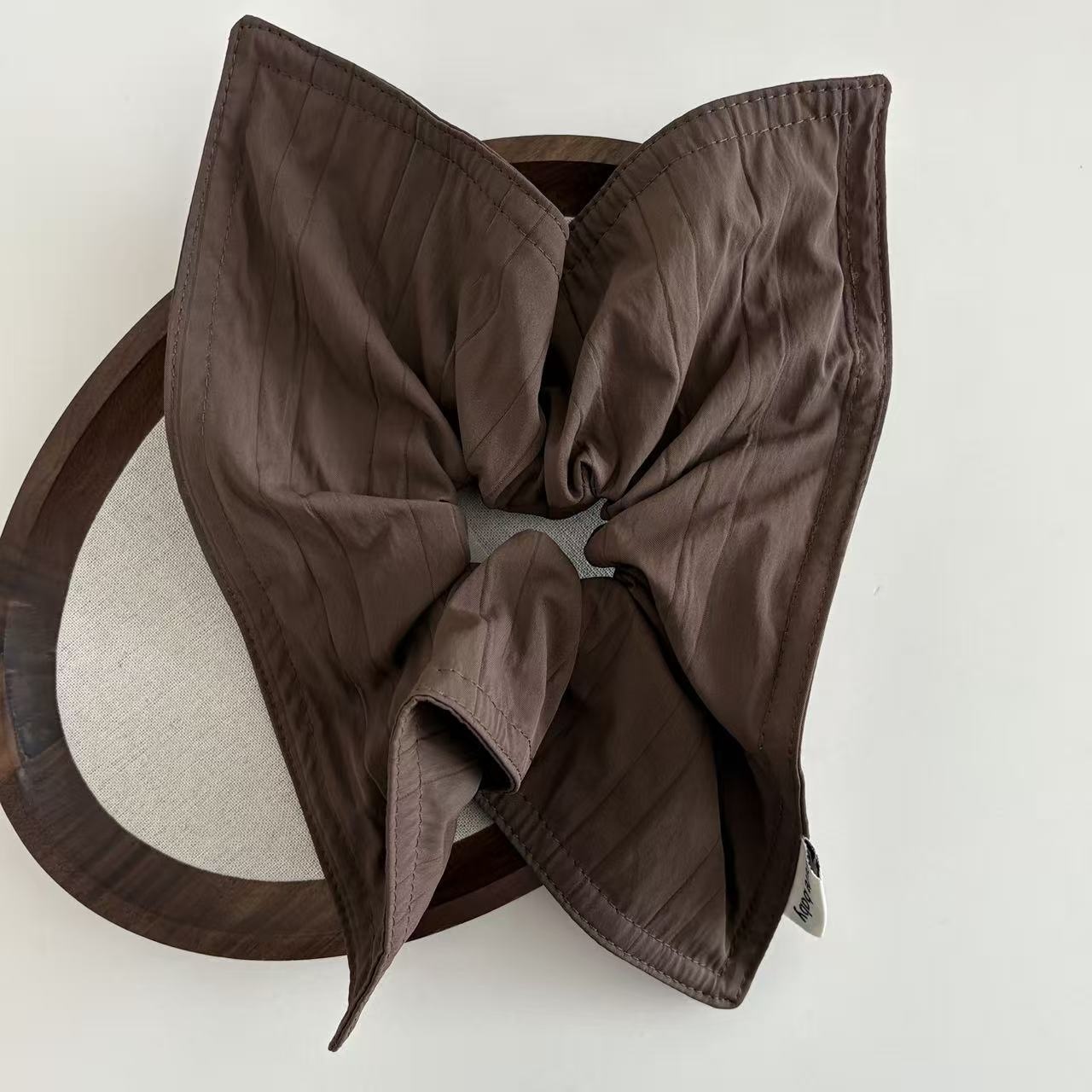 Women's Large Retro Fabric Scarf Hair Tie Autumn Winter Solid Color