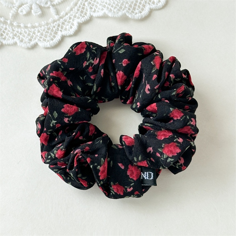 Women's Summer Elegant Cotton Elastic Bun Hair Band Fresh Floral