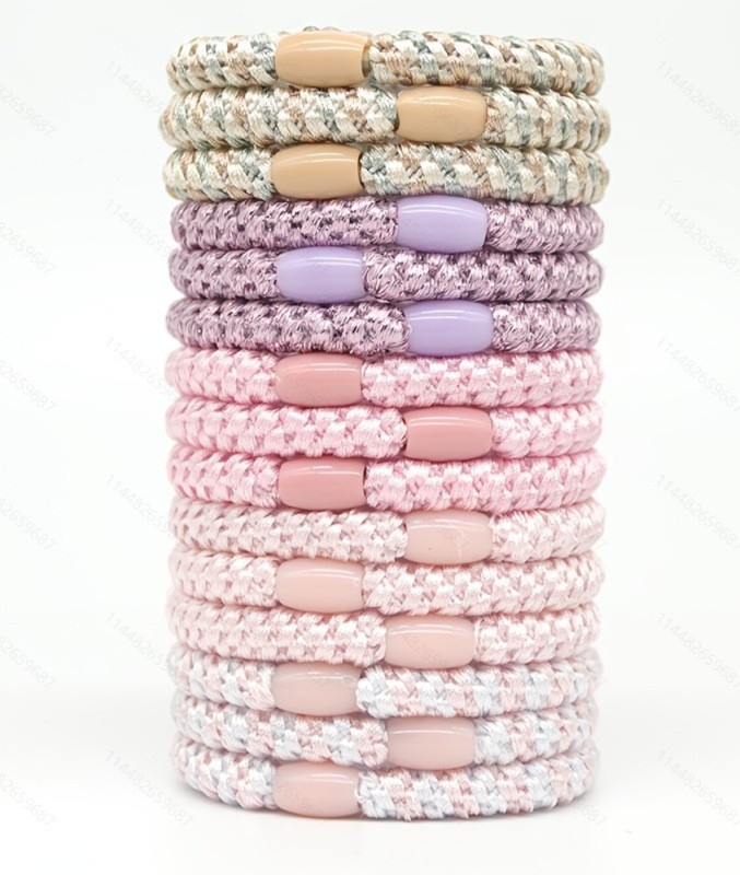 Women's Elastic Braided Ponytail Hair Ties Retro Embroidered Mesh