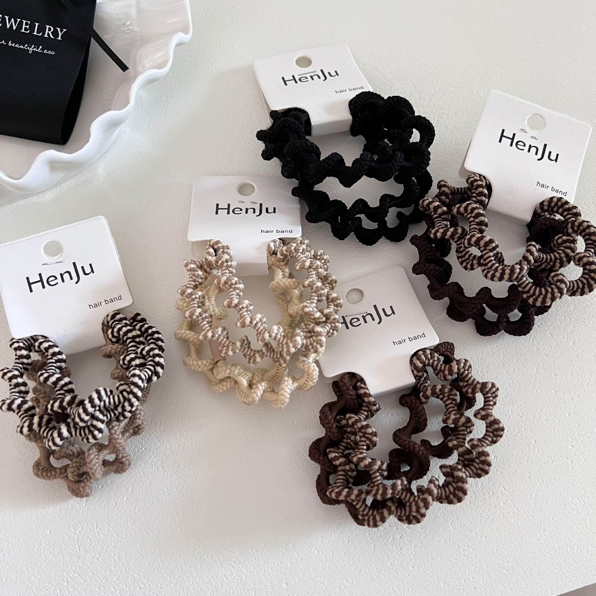 Women's Casual Polyester Hair Ties 4PCS Multi-functional Zebra Wave