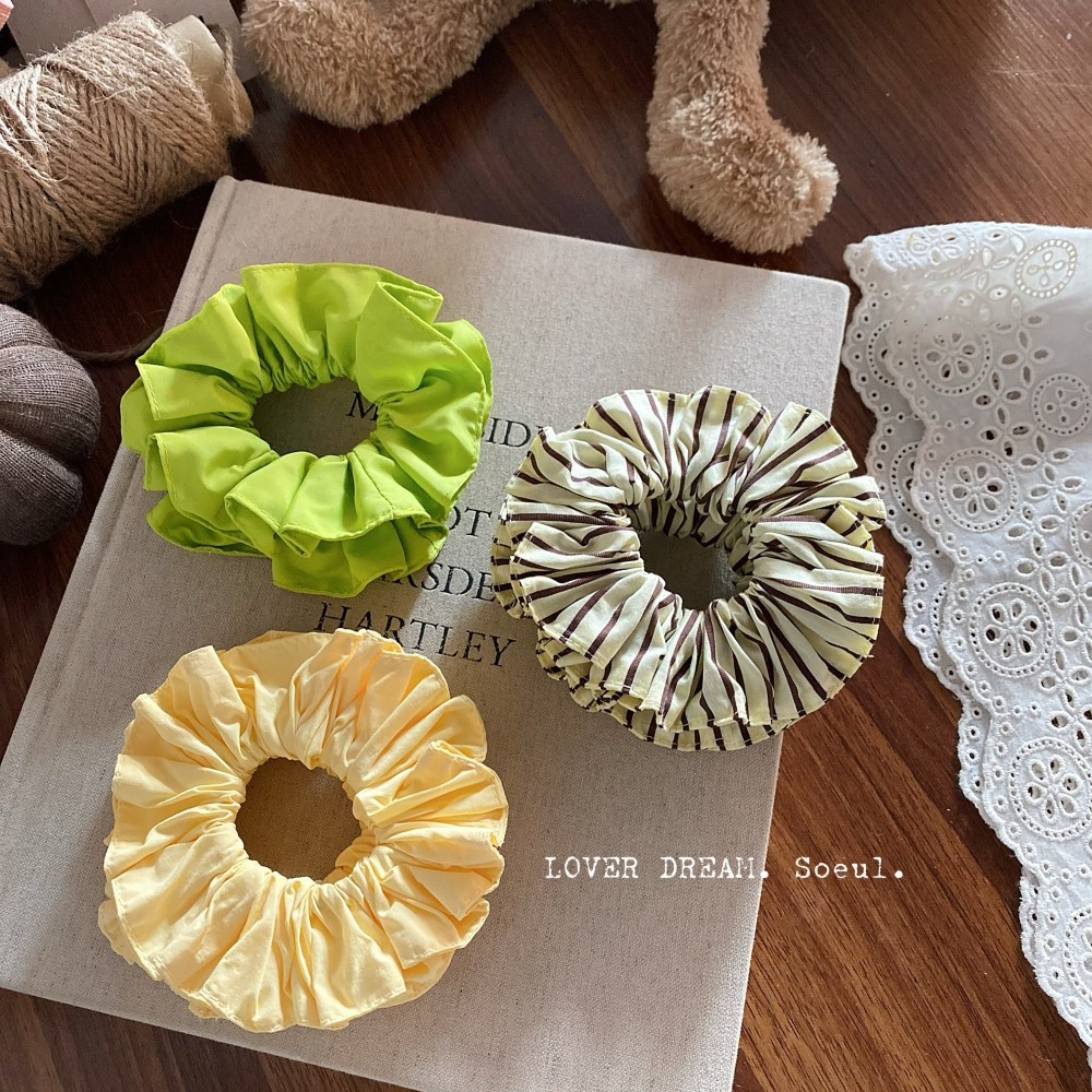 Women's Solid Blue Cloth Hair Tie, Simple Soft Fabric Scrunchie for Summer