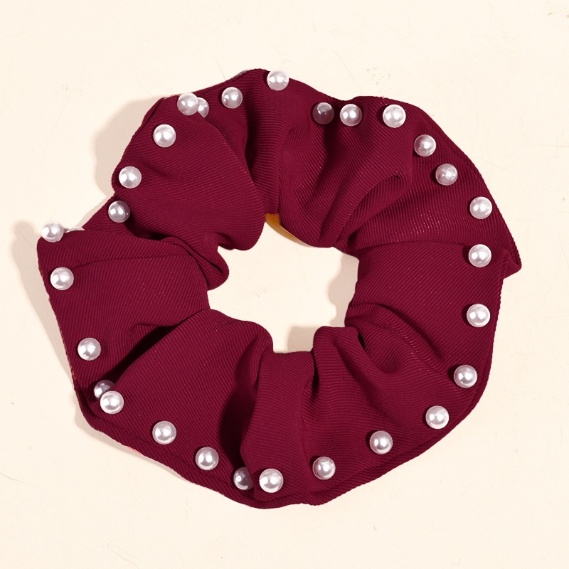 Women's Korean Pearl Hair Scrunchies Festival Headwear Solid Color