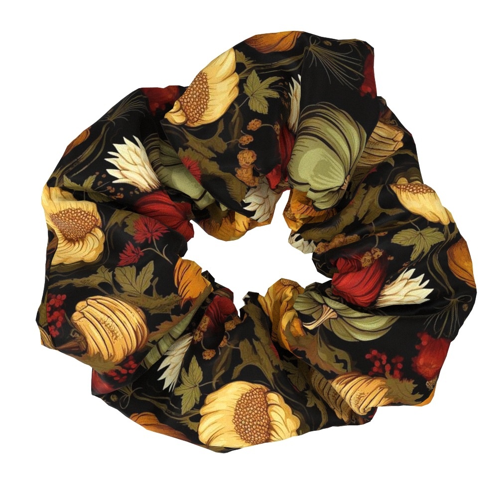 Women's Sweet Fabric Hair Ties Simple Turkey Pumpkin Solid Color Scrunchies