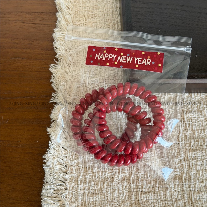 Women's Festive Elastic Cloth Hair Bands Red Solid Camo Leopard