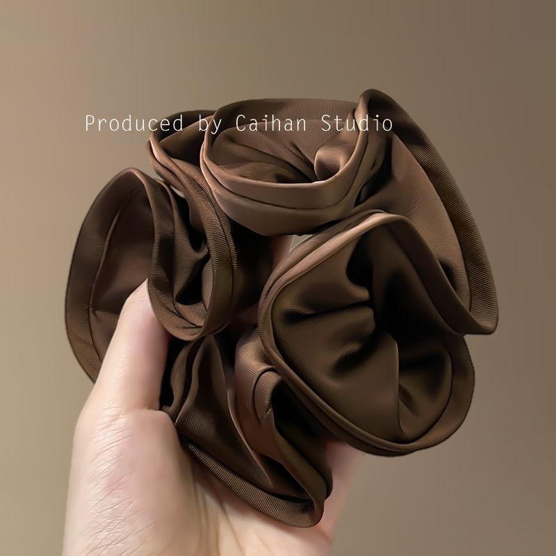 Women's Spring High-End Silky Pleated Pearl Streamer Large Hair Ring