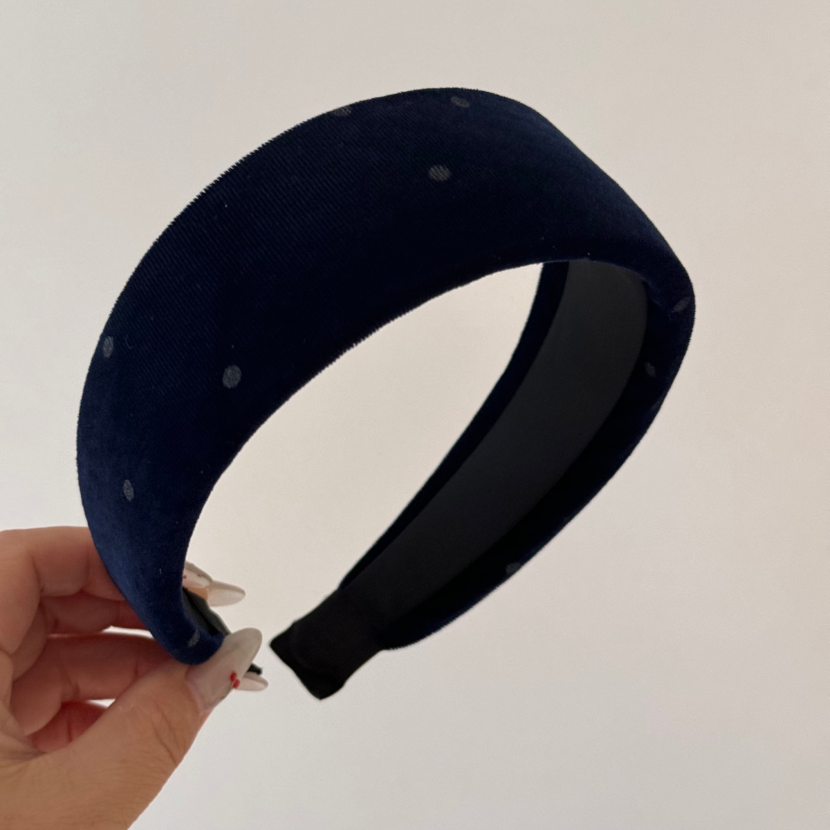 Women's Velvet Polka Dot Sponge Headband Autumn Winter Hair Accessories