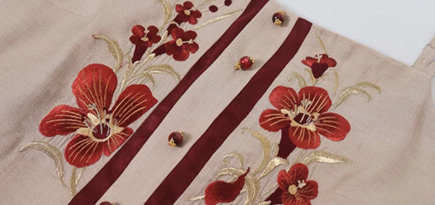 Women's Daily Hanfu 3-Piece Set Crimson Tencel Blend Plus Size | HANFUBAO