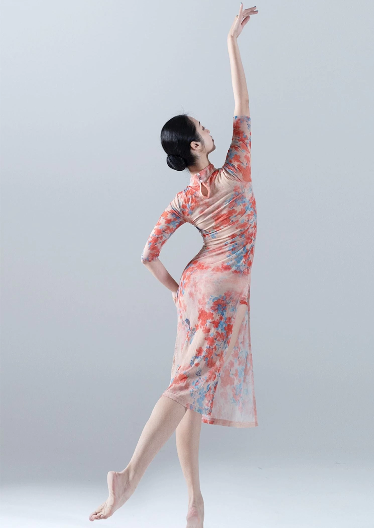 Women's Chinese Hanfu Dance Costume Cherry Blossom Deer Print | HANFUBAO