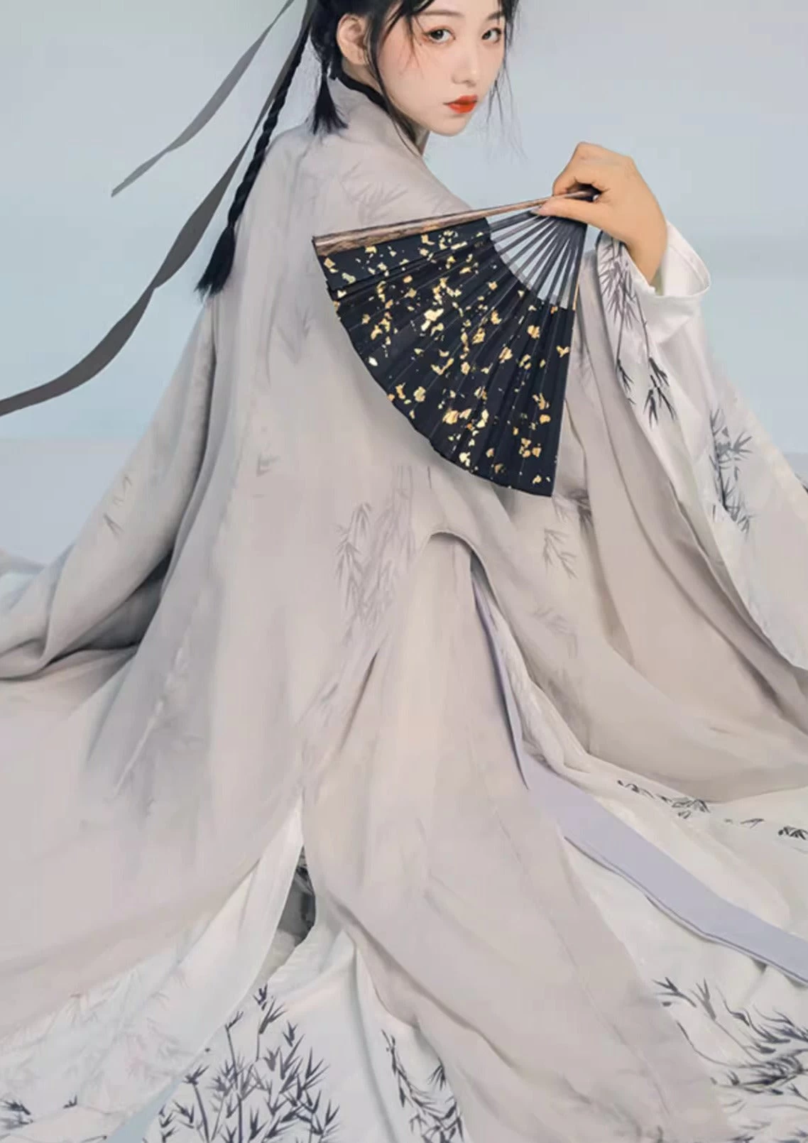 Unisex 4-Piece Bamboo Pattern Song Dynasty Hanfu Set | HANFUBAO