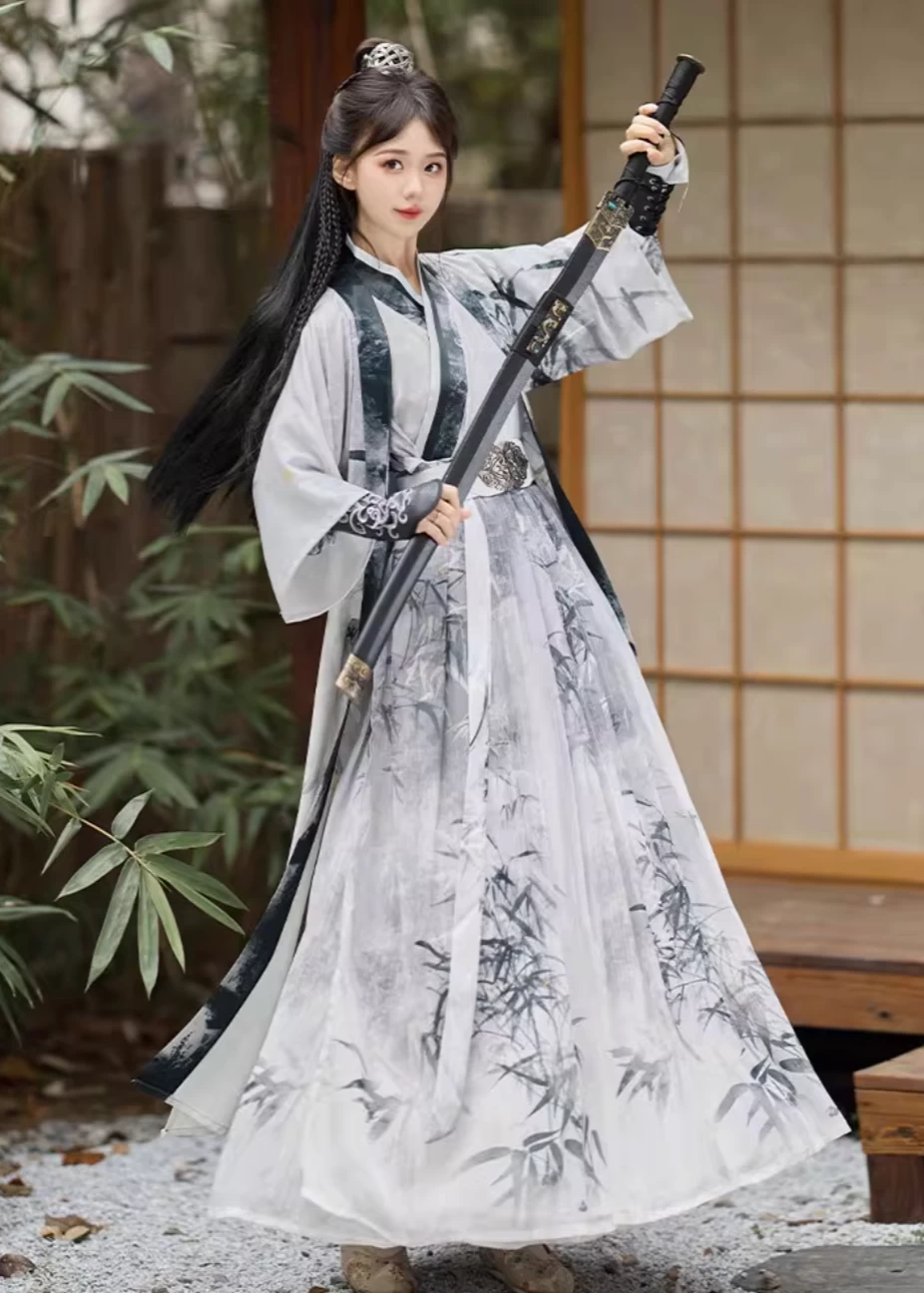 Unisex Modern Daily Hanfu Set Cotton Blend Plus Size | HANFUBAO