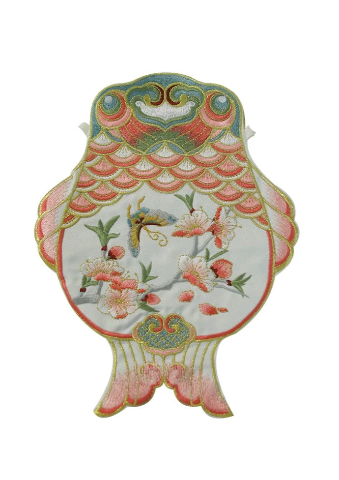 Chinese Hanfu Orange Goldfish Embroidered  Bag 18x25cm | HANFUBAO