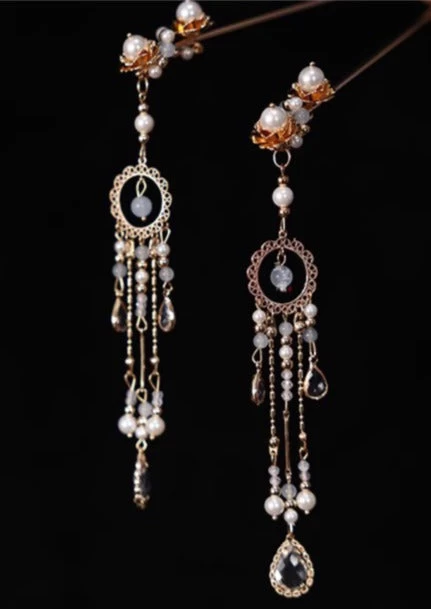 Women Hanfu Peony Flower Yarn Hair Clip 25x18cm | HANFUBAO