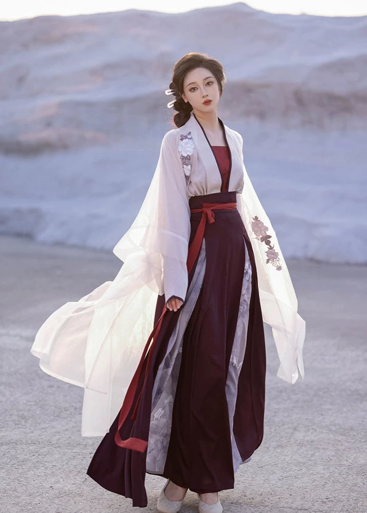 Women Modern Daily Hanfu 4-Piece Set Long Xiangsi Lab Cotton Blend | HANFUBAO