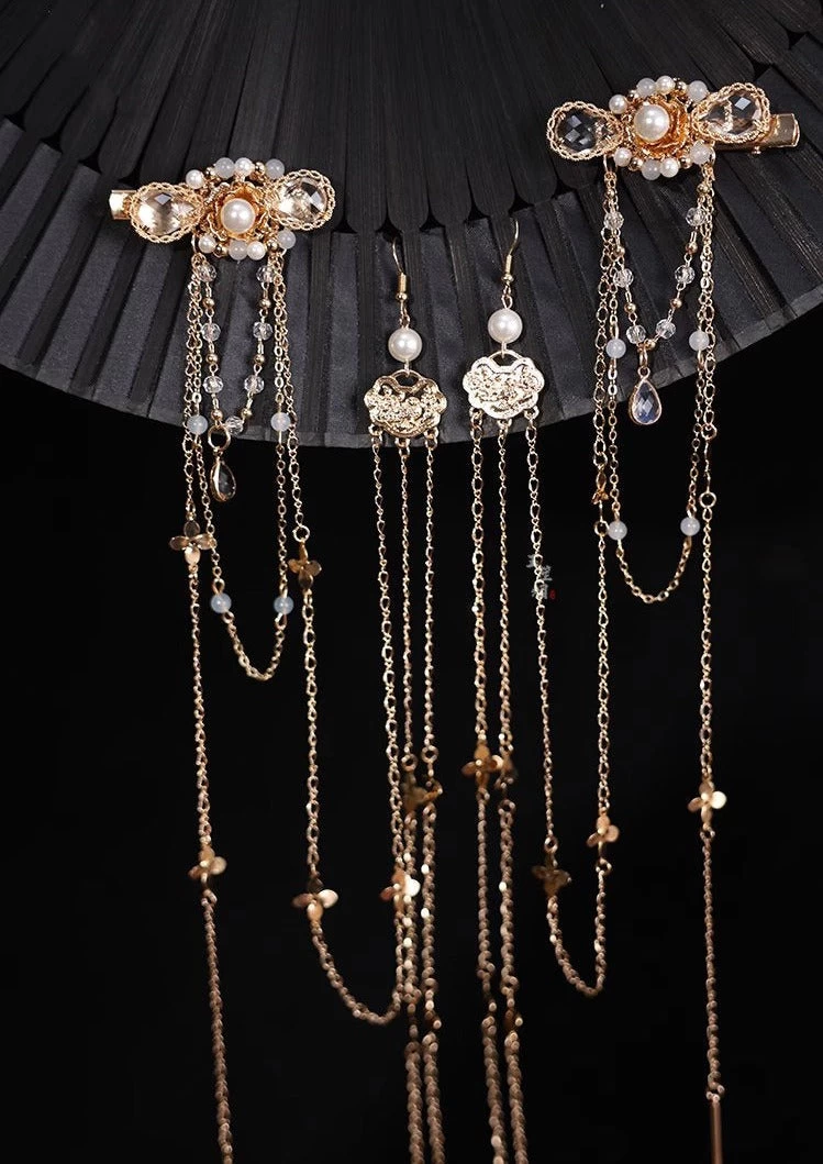 Women Hanfu Peony Flower Yarn Hair Clip 25x18cm | HANFUBAO