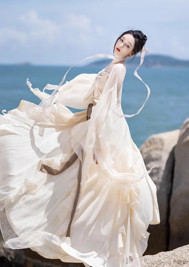 Women Modern 3-Piece Daily Hanfu Set  Skirt Outfit | HANFUBAO