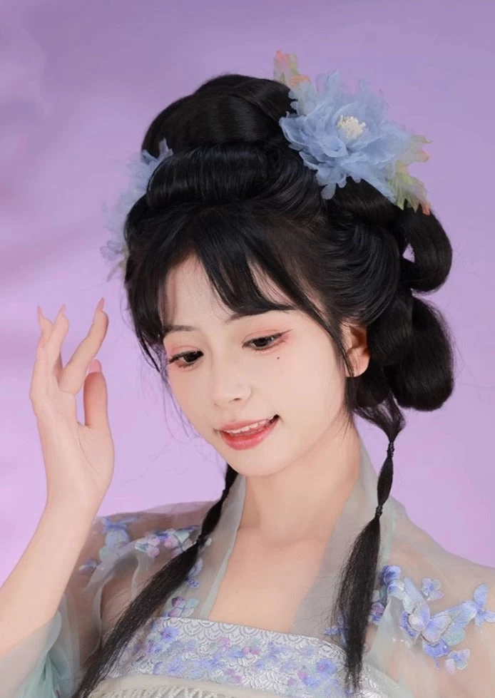 Women's Hanfu Hibiscus Yarn Flower Hair Pieces Pair | HANFUBAO