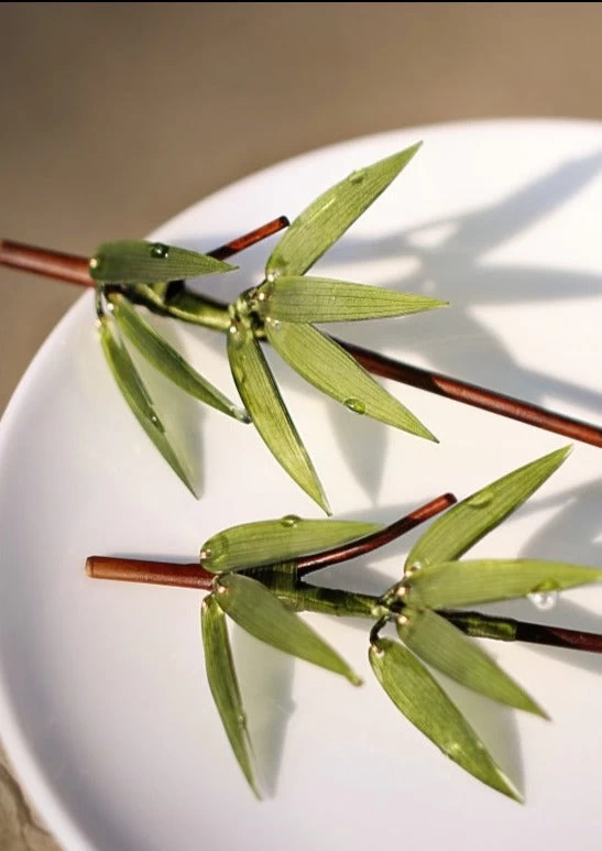Unisex Bamboo Leaf Green Hairpin for Hanfu Daily Wear, Shrinky Dinks/Bamboo | HANFUBAO