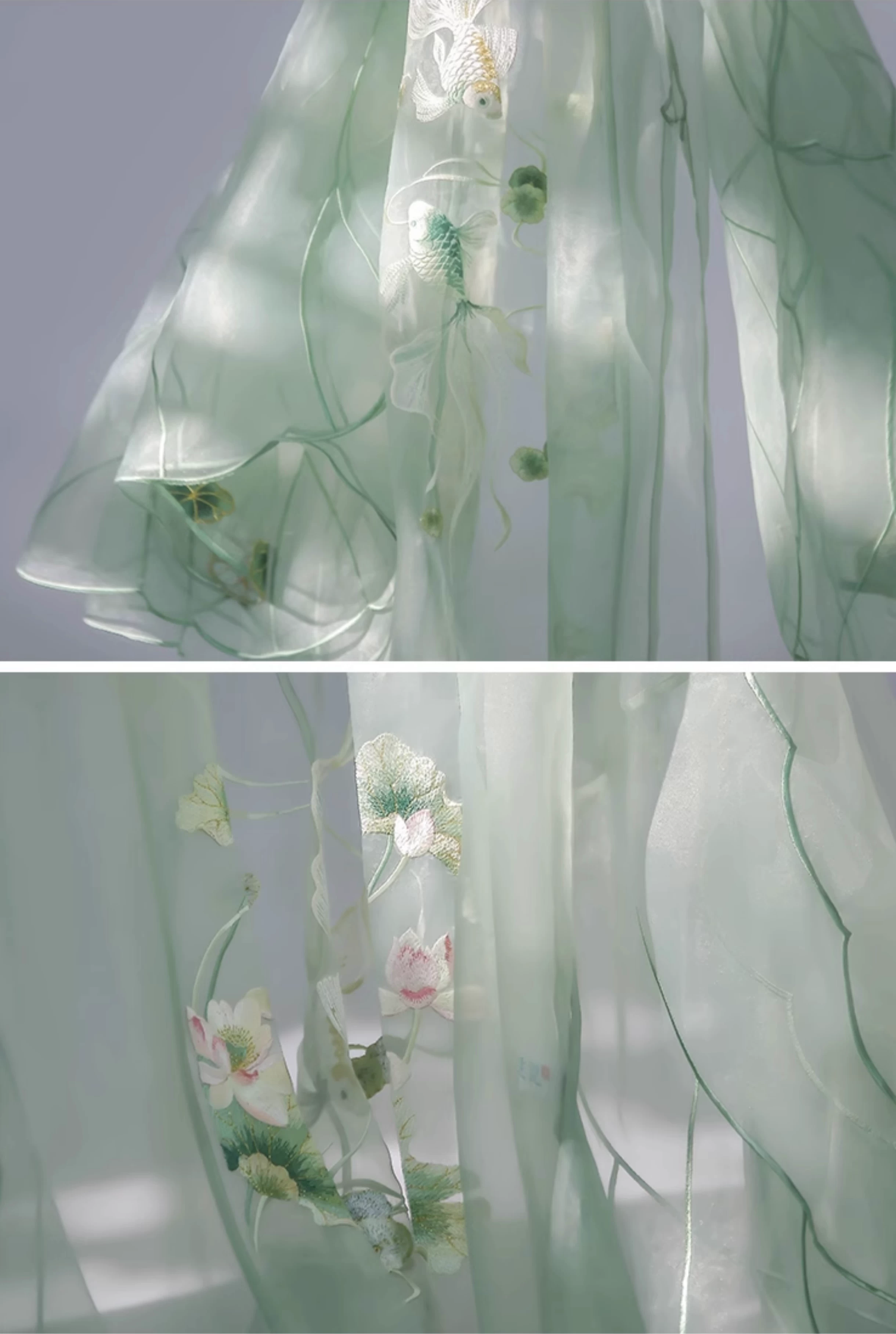 Women's 5-Piece Chiffon Floral Embroidered Hanfu Set | HANFUBAO