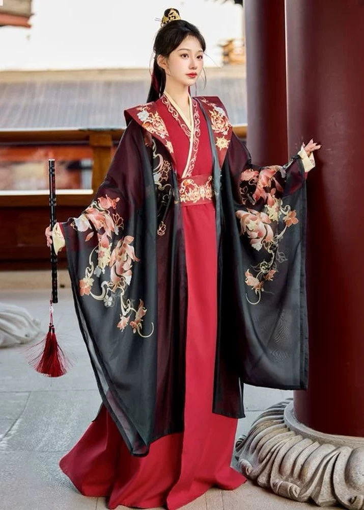 Unisex 3-Piece Daily Hanfu Set Jade Light Plus Size Polyester| HANFUBAO