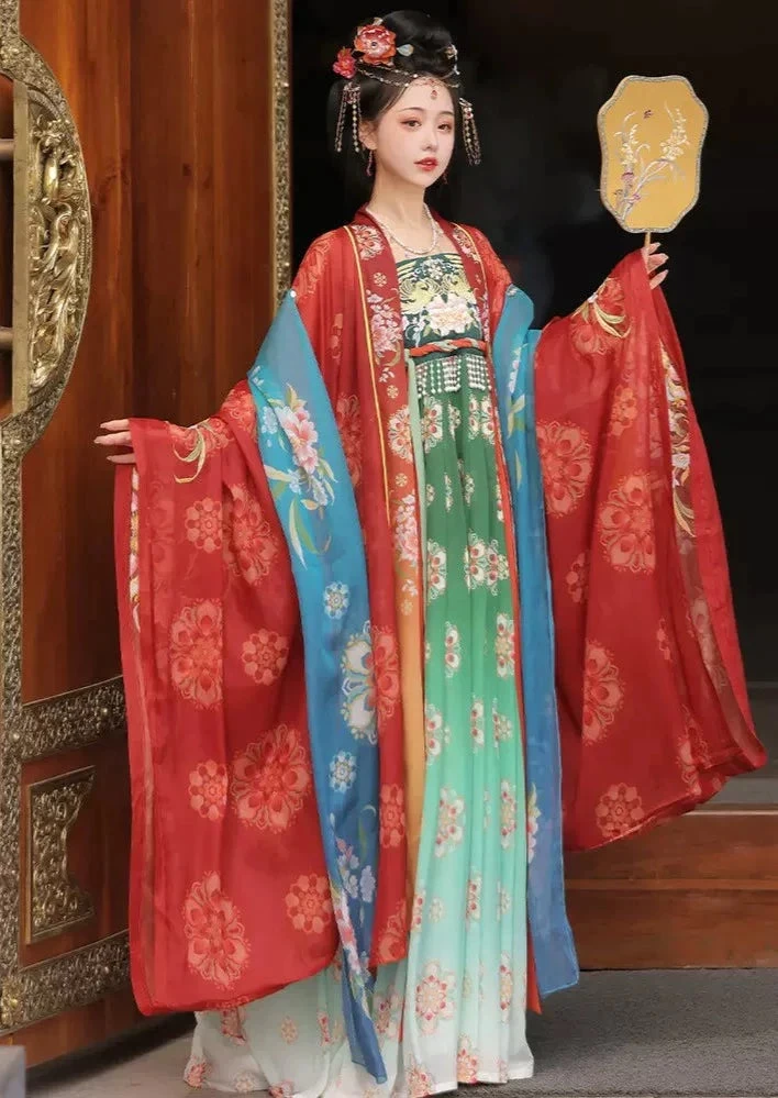 Women Modern Hanfu 3-Piece Embroidered Floral Set | HANFUBAO